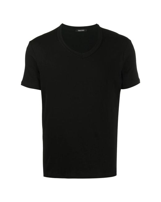 Tom Ford Black Cotton T-Shirt for men
