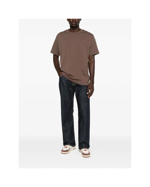 New Balance Brown Logo-Detail T-Shirt for men