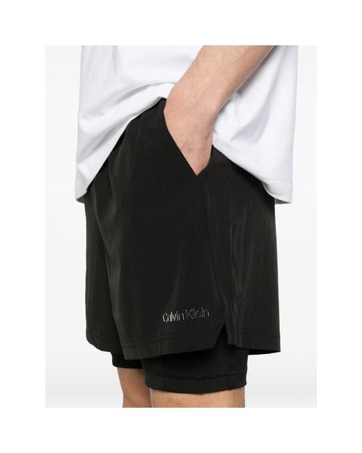 Calvin Klein Black Water-Repelent Shorts for men