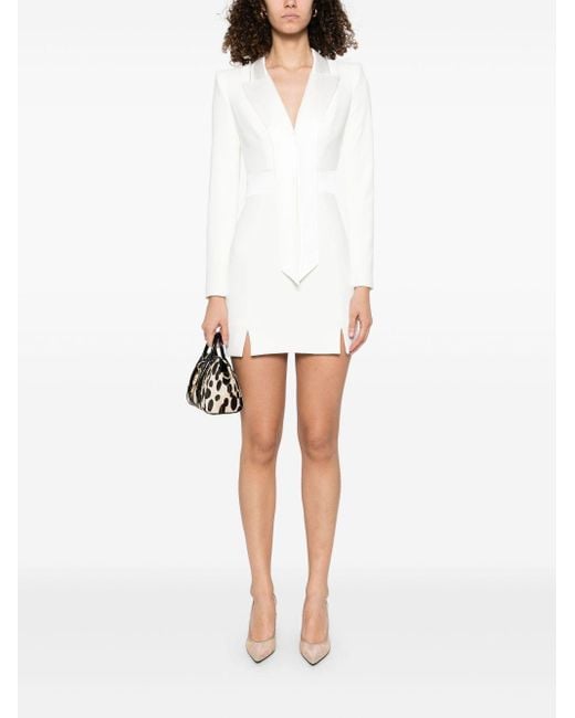 Elisabetta Franchi White Tuxedo Mini Dress