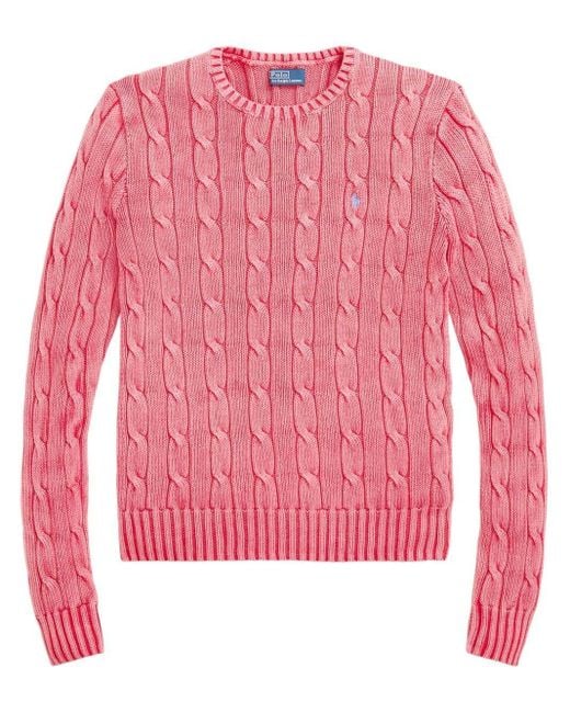 Polo Ralph Lauren Pink Julianna Cable-Knit Jumper