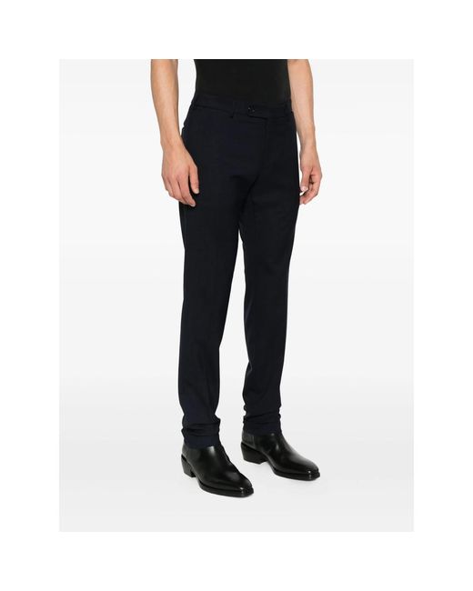 Incotex Blue Flat-Front Trousers for men