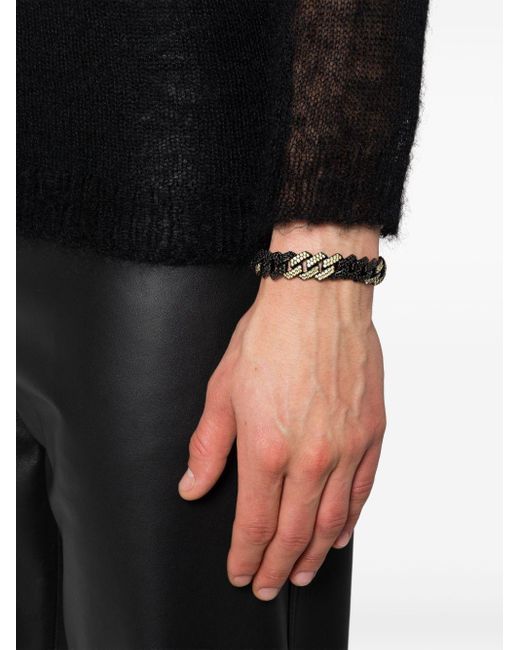 DARKAI Black Danger Rhinestone-Embellished Bracelet for men