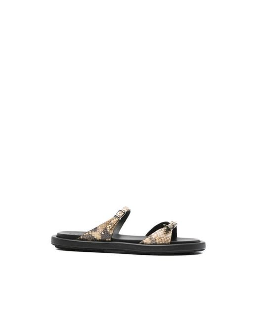 Poeve Black Buckle Sandals
