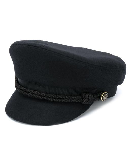 Saint Laurent Felt Sailor Cap in Black 