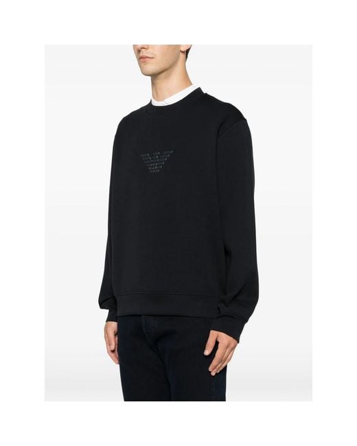 Emporio Armani Black Logo-Patch Sweater for men