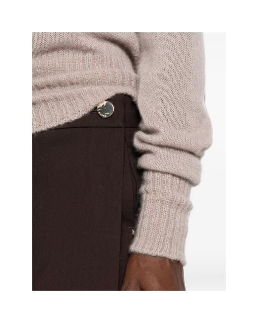 Sportmax Brown Ottuso Button-Detail Tailored Skort