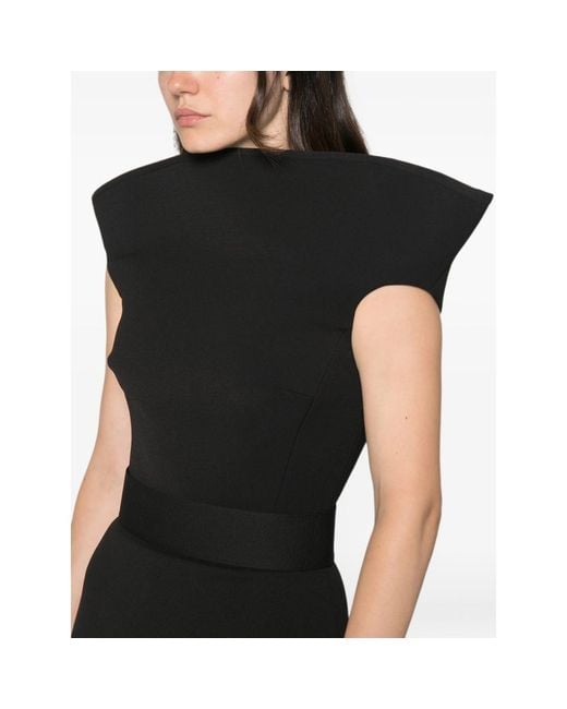Solace London Black Faro Belted Maxi Dress