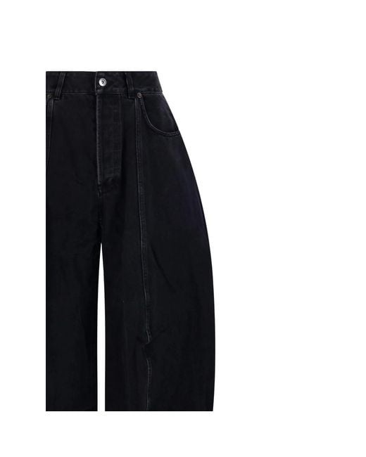 LAMRONS Black Barrel-Leg Jeans