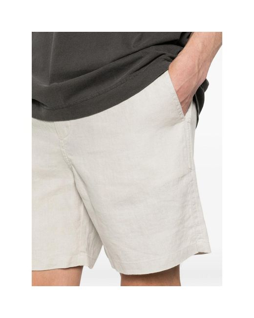 Samsøe & Samsøe White Linen Deck Shorts for men