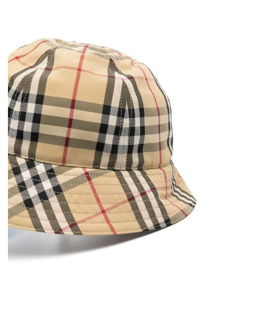 Burberry Natural House Check-Print Bucket Hat
