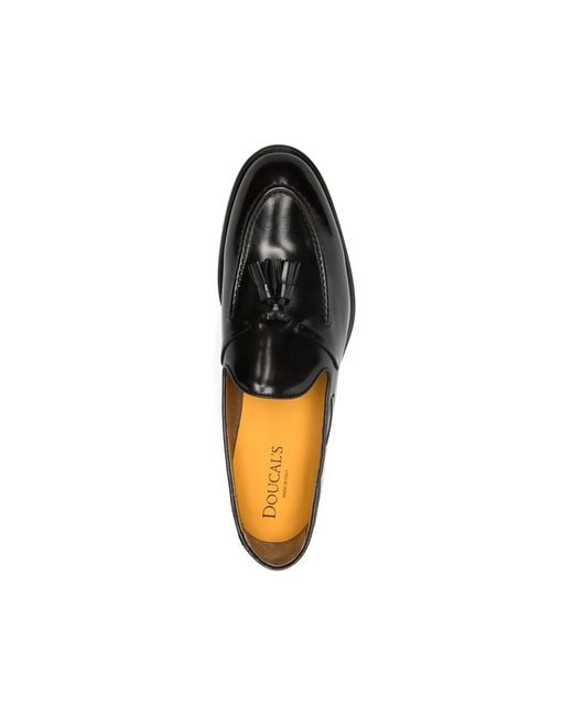 Doucal's Black Tassel-Detail Loafers for men