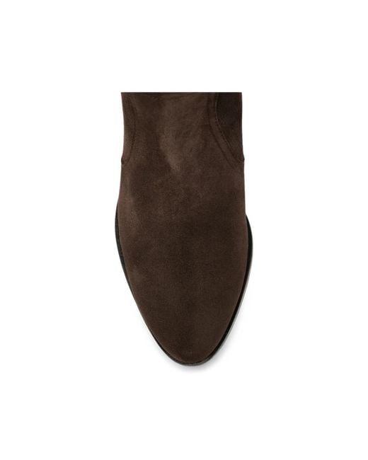 Ba&sh Brown Embroidered Suede Boots