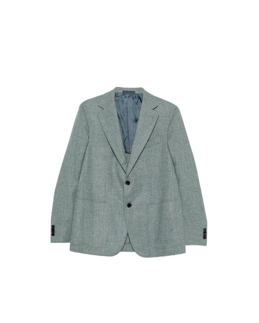 Caruso Blue Aida Single-Breasted Blazer for men