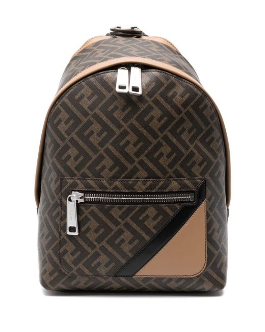 Fendi Black Small Fndi Diagonal Backpack for men