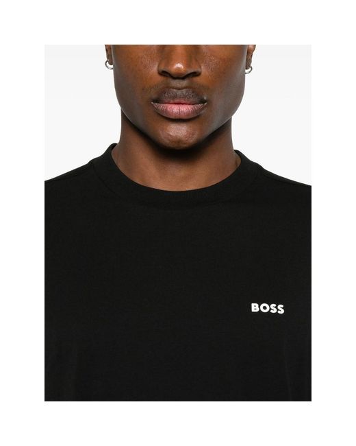 Boss Black Rubberised-Logo Long-Sleeve T-Shirt for men