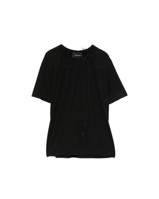 Simone Rocha Black Bow-Detail T-Shirt