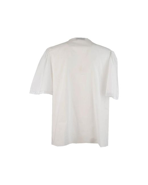 LES FILLES D'EVA White Ruffled Lace Blouse