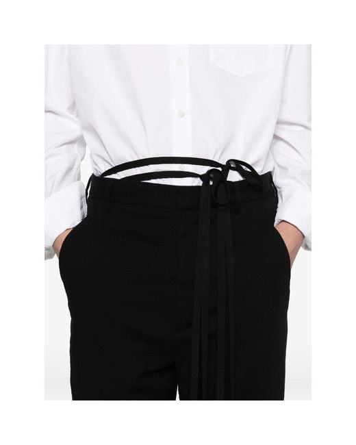 Ann Demeulemeester Black Straight Trousers for men
