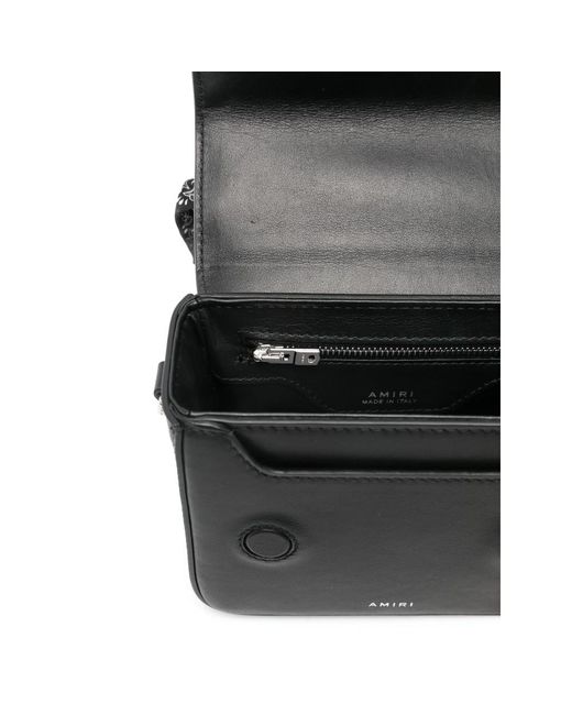 Amiri Black Micro Ma Leather Tote Bag