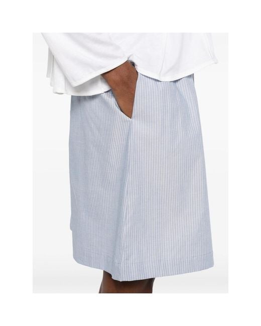 Baserange Blue Striped Elasticated-Waistband Shorts