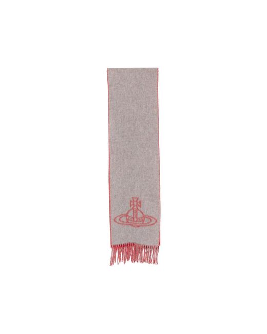 Vivienne Westwood Multicolor Orb-Intarsia Fringed Scarf