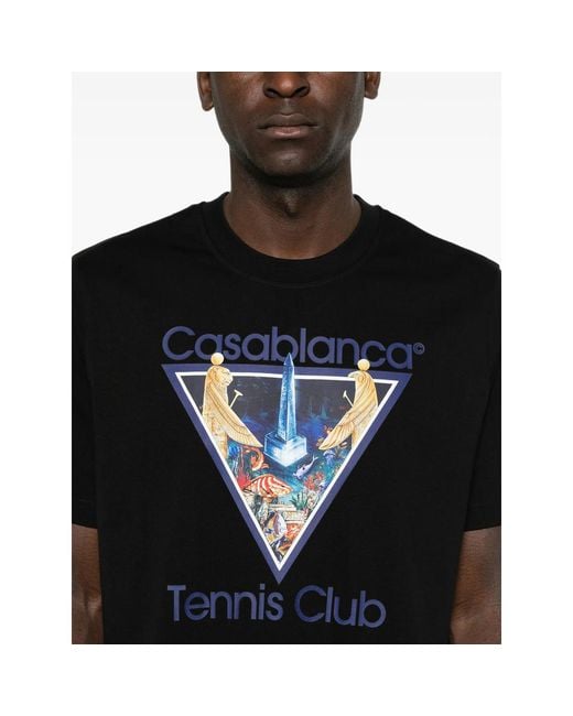 Casablanca Black Monde Perdu Tennis Club Icon Graphic-Print T-Shirt for men