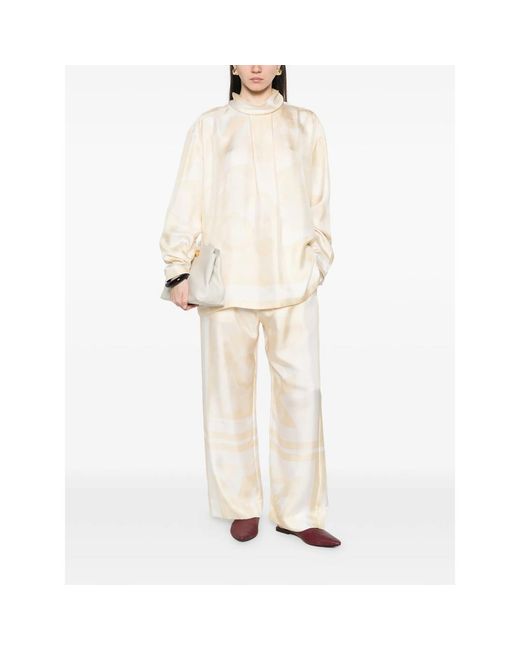Carven Natural Patterned High-Neck Top
