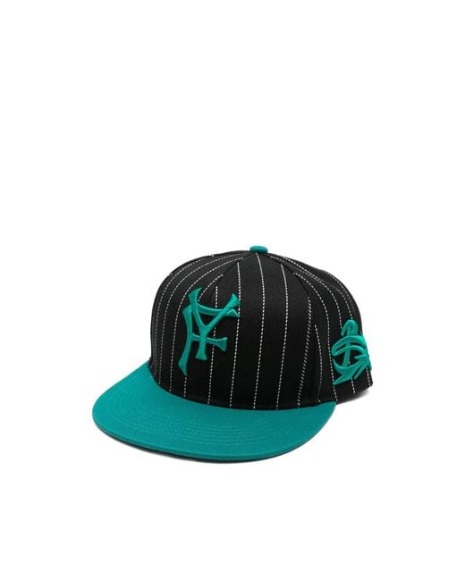 PDF Green Pinstripe Embroidered Baseball Cap for men