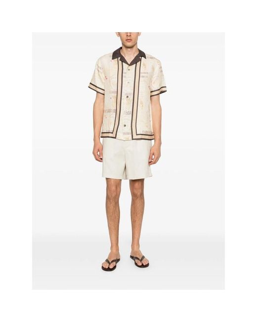 Calvin Klein White Deck Shorts Cotton-Linen for men
