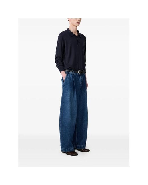 Studio Nicholson Blue Puch Pleat Jeans for men