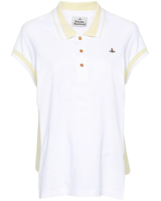 Vivienne Westwood White Orb-Embroidered Polo Shirt