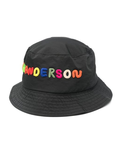 J.W. Anderson Black Logo-Embroidered Bucket Hat