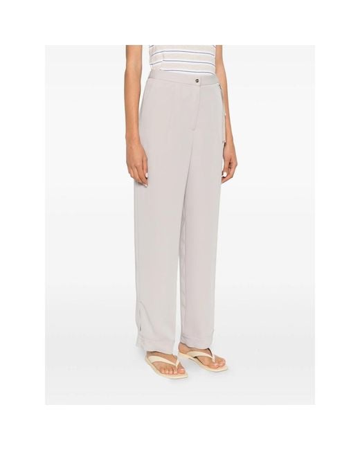 Herno White Wide Trousers