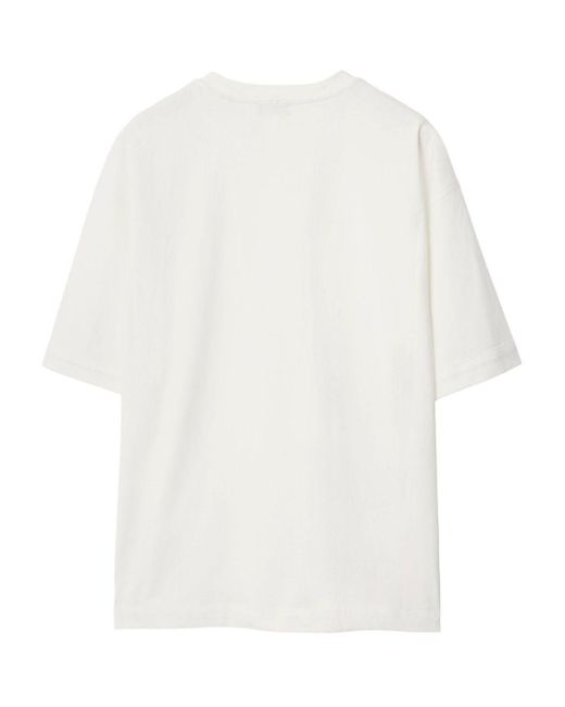 Burberry White Short-Sleeve Cotton T-Shirt