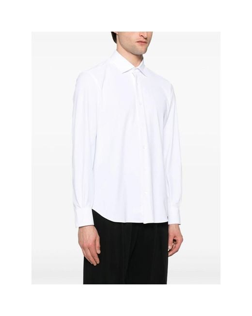 Mazzarelli White Piqué-Weave Shirt for men