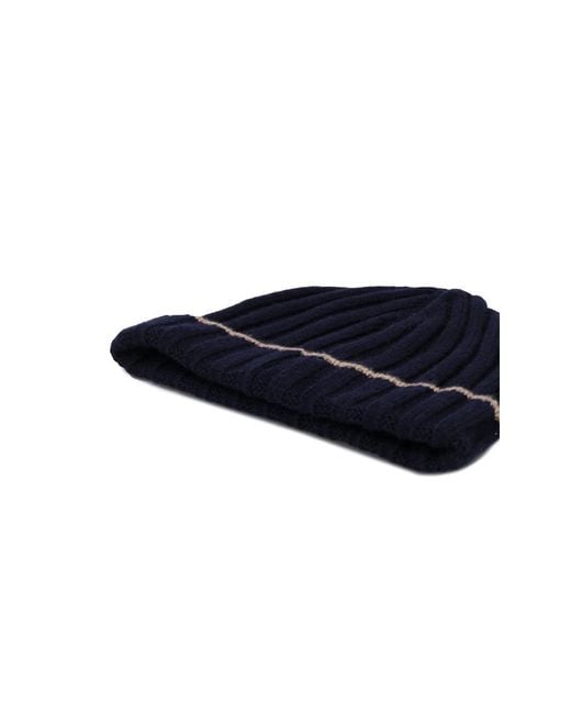 Brunello Cucinelli Blue Hat Cashmere for men