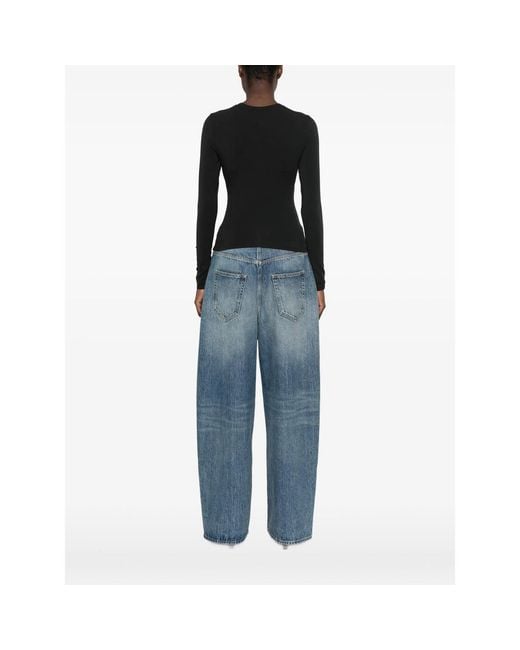 Alexander Wang Black Layered-Detail Ribbed-Knit Top