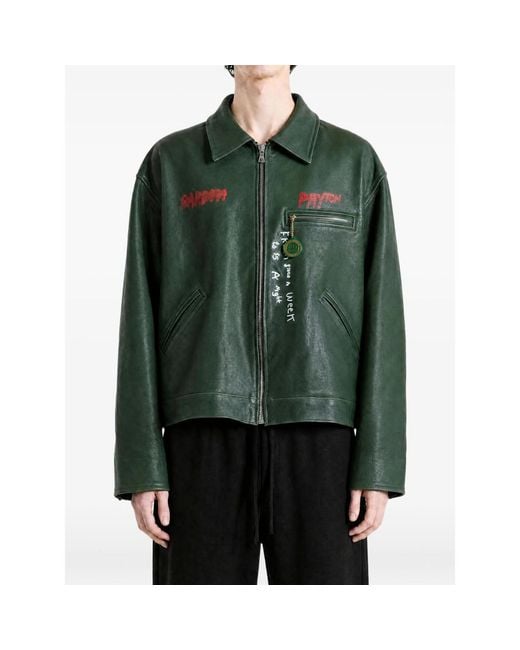 Paly Hollywood Green I Am Not Ashamed Leather Jacket for men