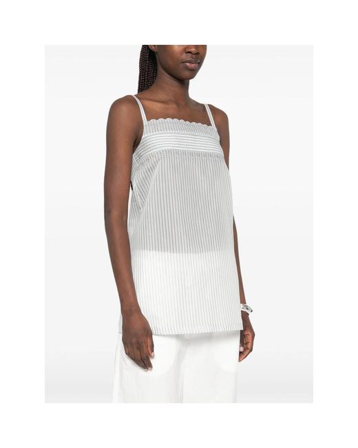 Low Classic White Stripe Lace-Trim Dress