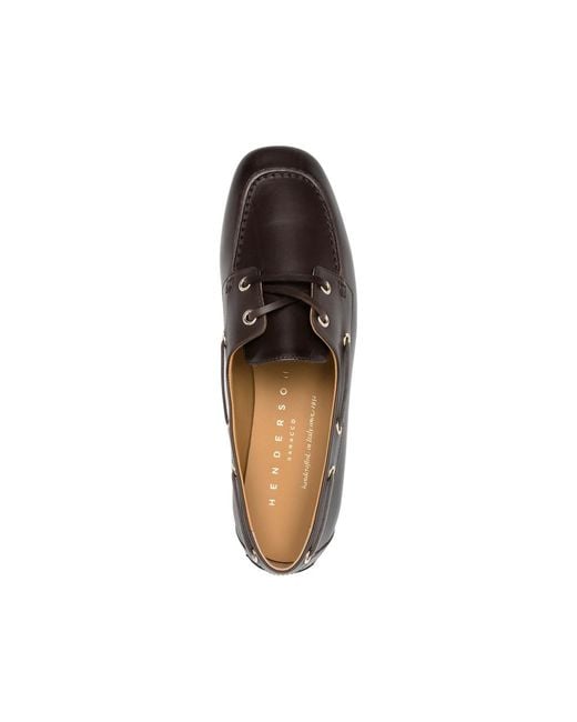 Henderson Brown Paola Eyelet Lace-Up Boat Shoes