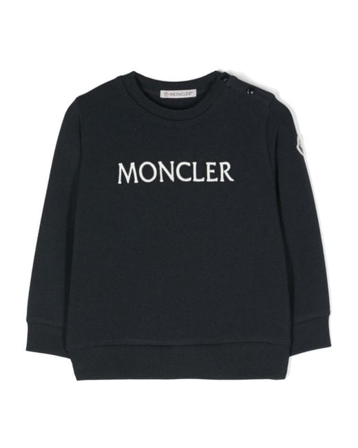Moncler Black Logo-Embroidered Cotton-Blend Sweatshirt