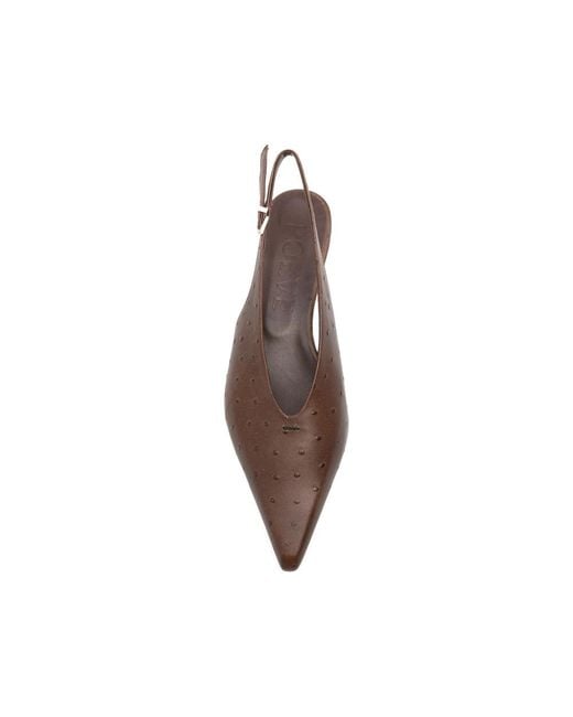 Poeve Brown Pointed Slingback Pumps