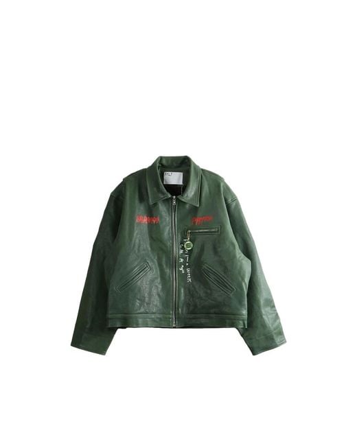 Paly Hollywood Green I Am Not Ashamed Leather Jacket for men