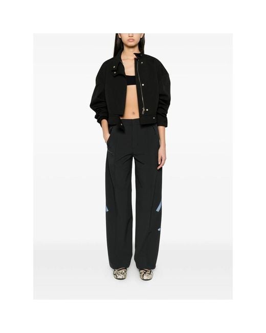 Adidas X Entire Studios Black X Entire Studios Z. N.E. Logo-Print Wide-Leg Trousers for men