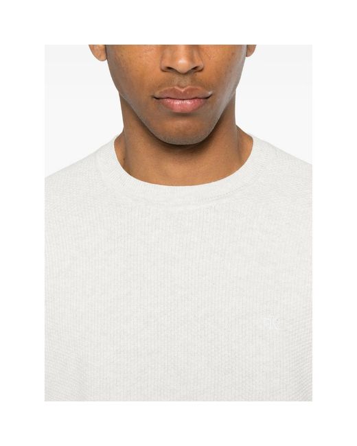 Calvin Klein White Crew Neck Sweater for men
