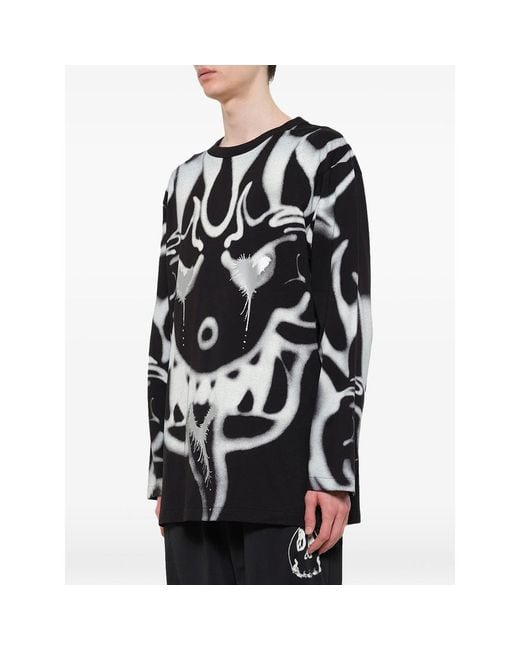 Y-3 Black Chito Graphic Long-Sleeve T-Shirt for men