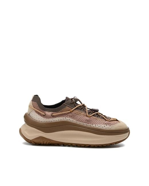 Moonboot Brown Moon247 Lace-Up Knitted Sneakers for men