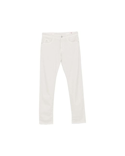 Tramarossa White Michelangelo Logo-Plaque Trousers for men