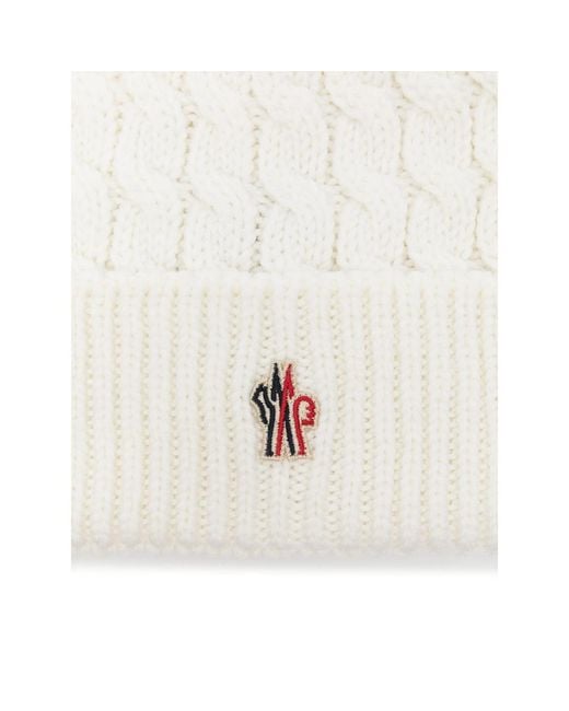 Moncler White Pompom Beanie